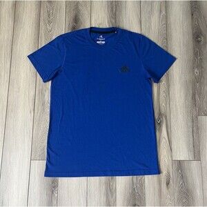 adidas Ultimate 2.0 Climalite Short Sleeve Tee Blue Logo T-Shirt Mens Medium